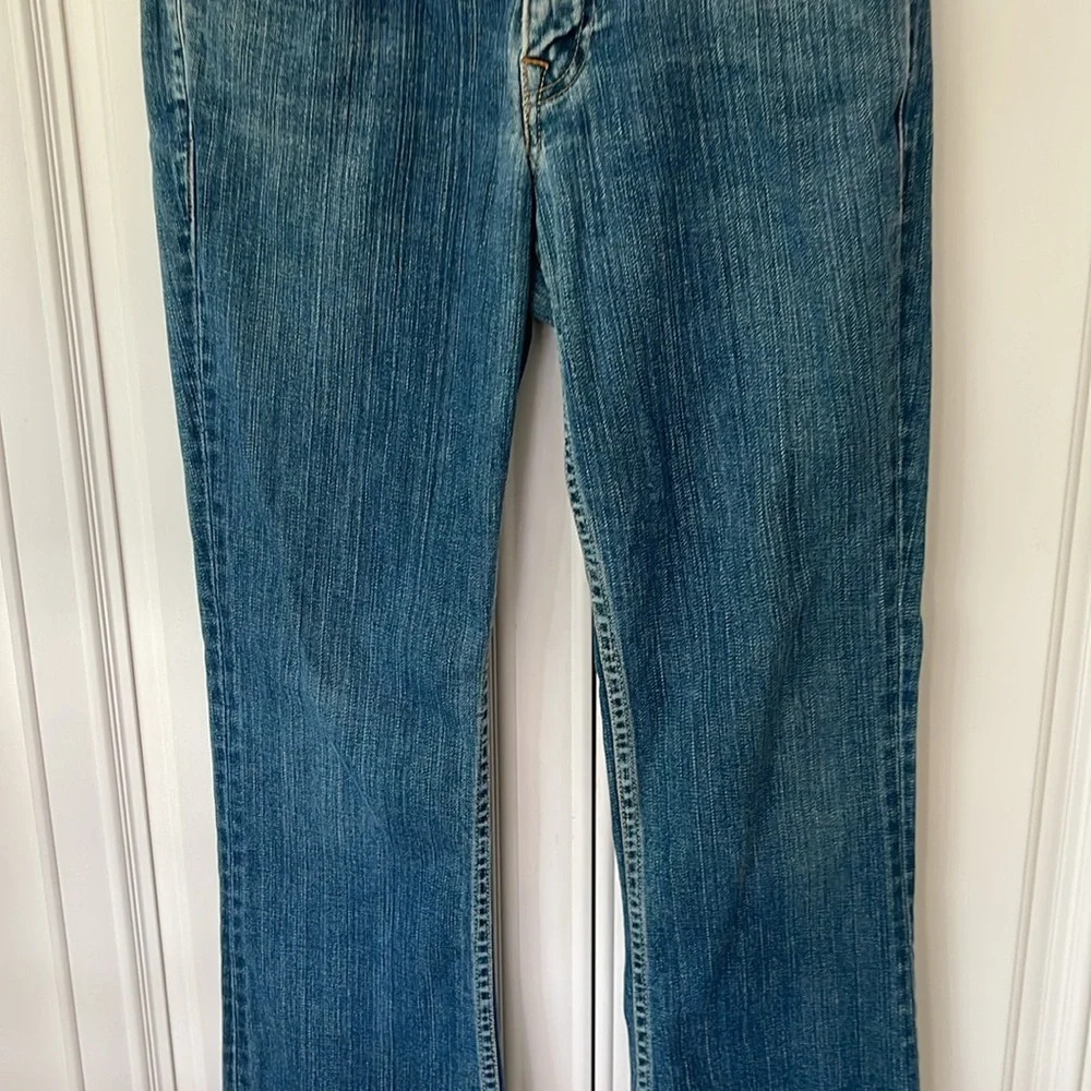 Vintage Levi’s premium denim jeans boot cut blue sz 30L rare cowboy lasso patch - Picture 2 of 12